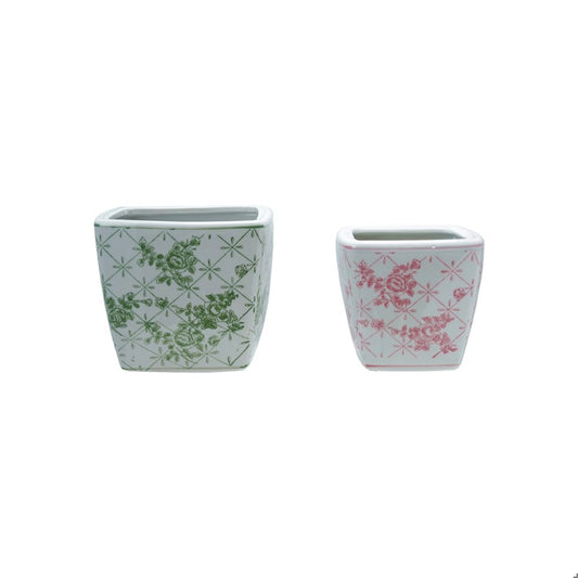 Stoneware Planters with Pattern- 2 designs