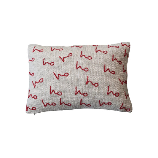 Ho Ho Ho Patterned Pillow