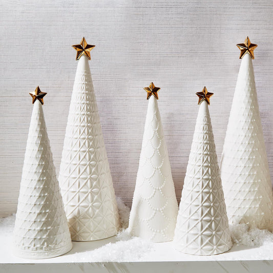 White Winter Lace Christmas Trees