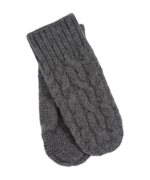 Jumbo Cable Mittens- Charcoal Heather