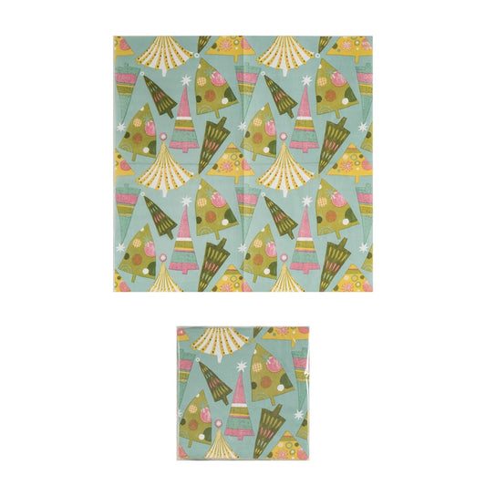 Paper Luncheon Napkins with Christmas Tree Pattern