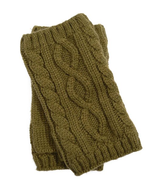 Mixed Cable Handwarmer- Olive