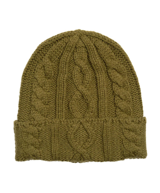 Mixed Cable Hat- Olive