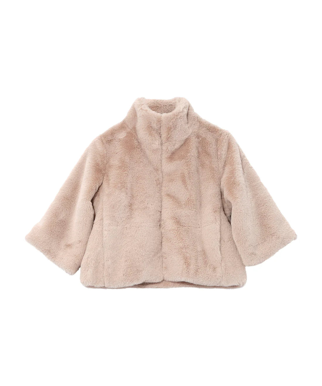 Sheared Mink Faux Fur Jacket- Pebble