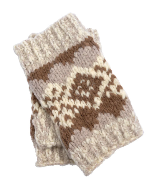 Graphic Fairisle Handwarmer- Pebble