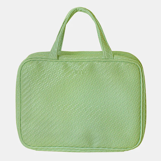 Tonic Herringbone Hanging Cosmetic Bag- Pistachio