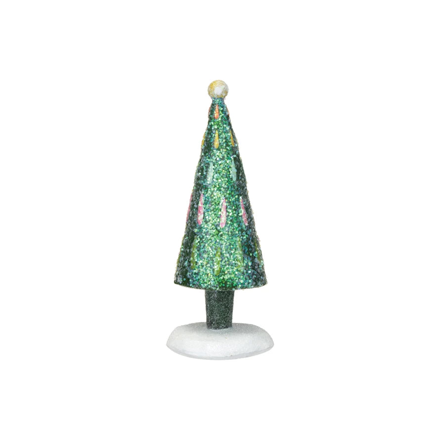 Glitter Resin Christmas Tree With Tear Drop Ornaments