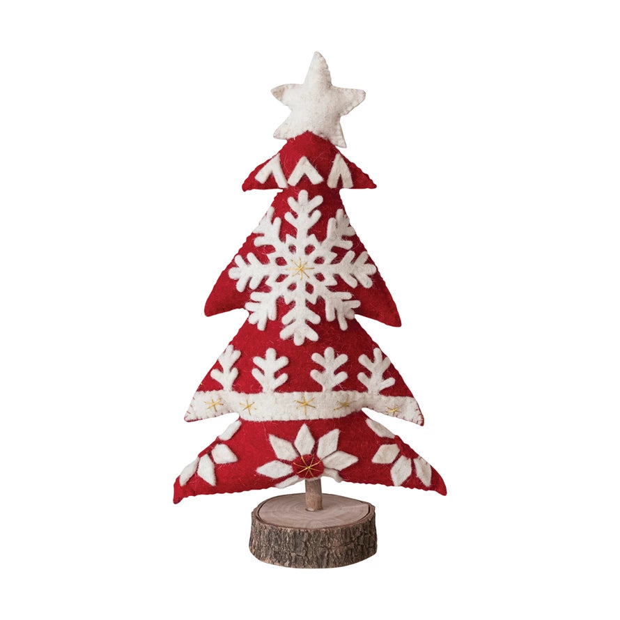 Handmade Wool Felt Christmas Tree With Applique