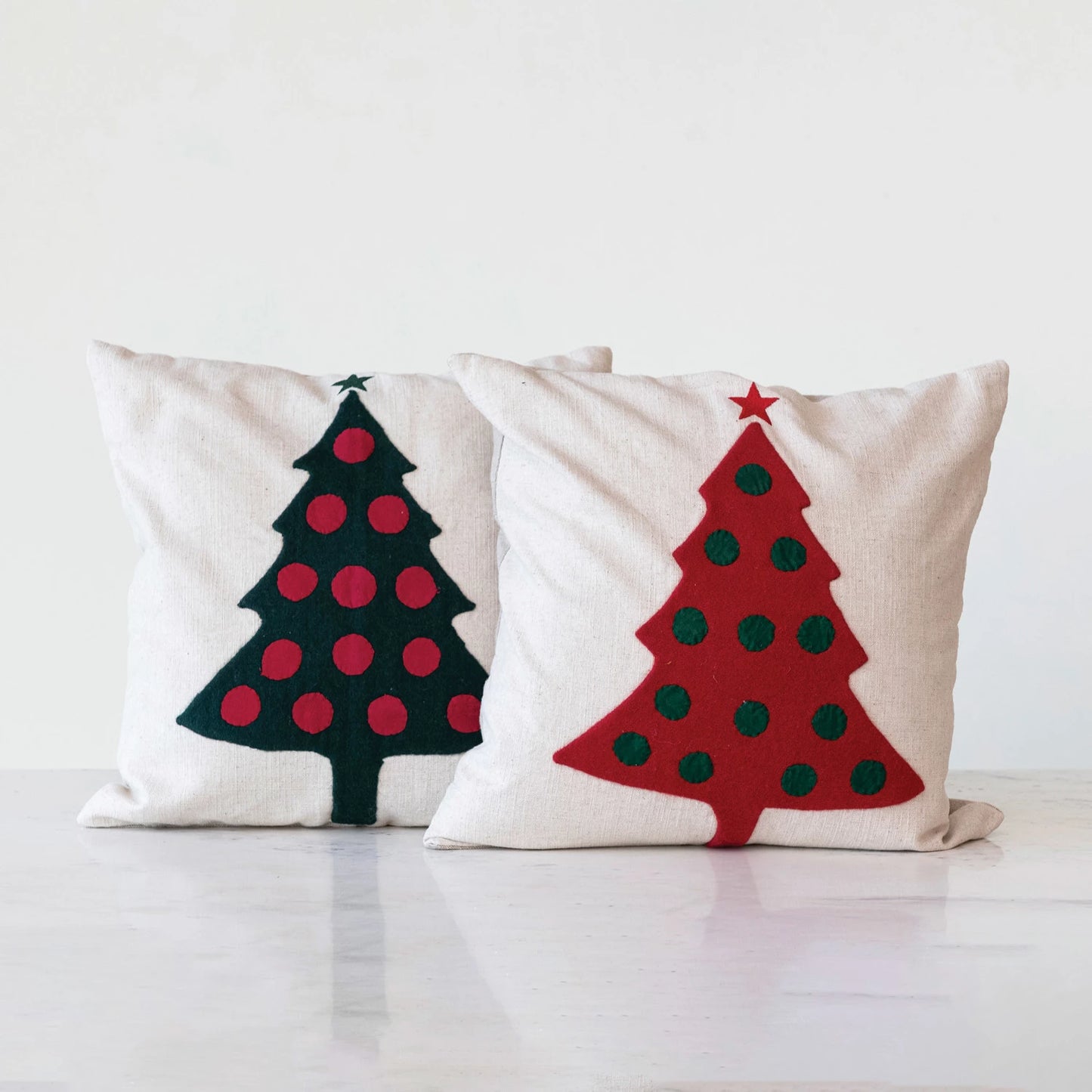 Embroidered Christmas Tree Pillow