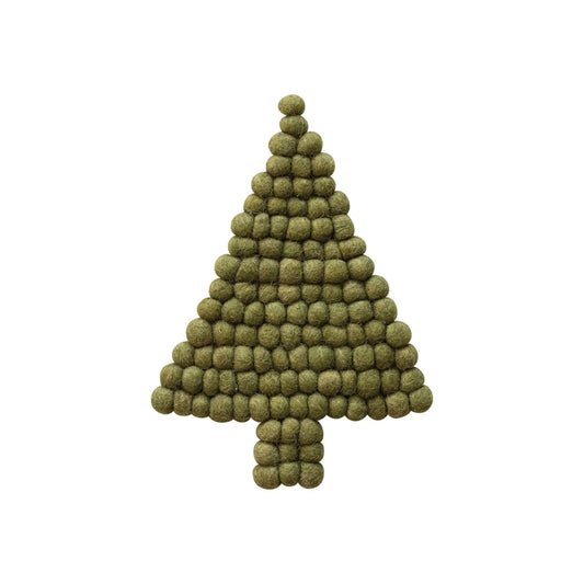 Handmade Wool Felt Ball Tree Trivet