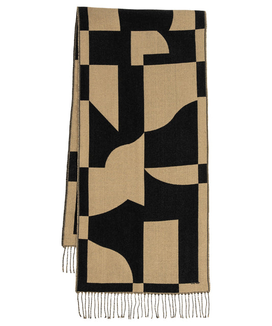 Echo Black Geo Double Face Jacquard Scarf