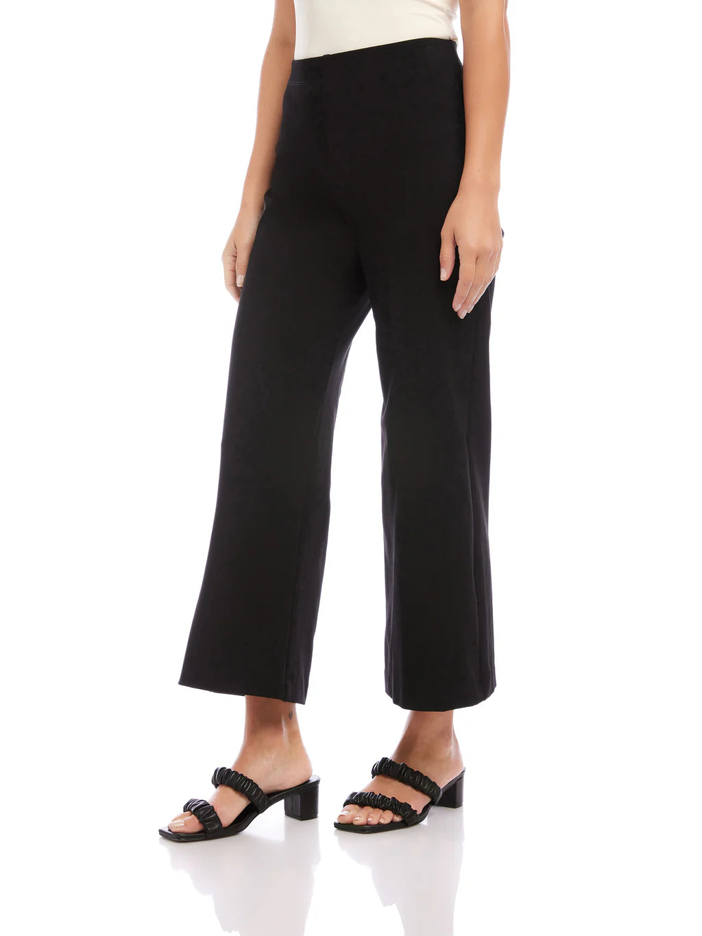 Black Wide Leg Cropped Pants