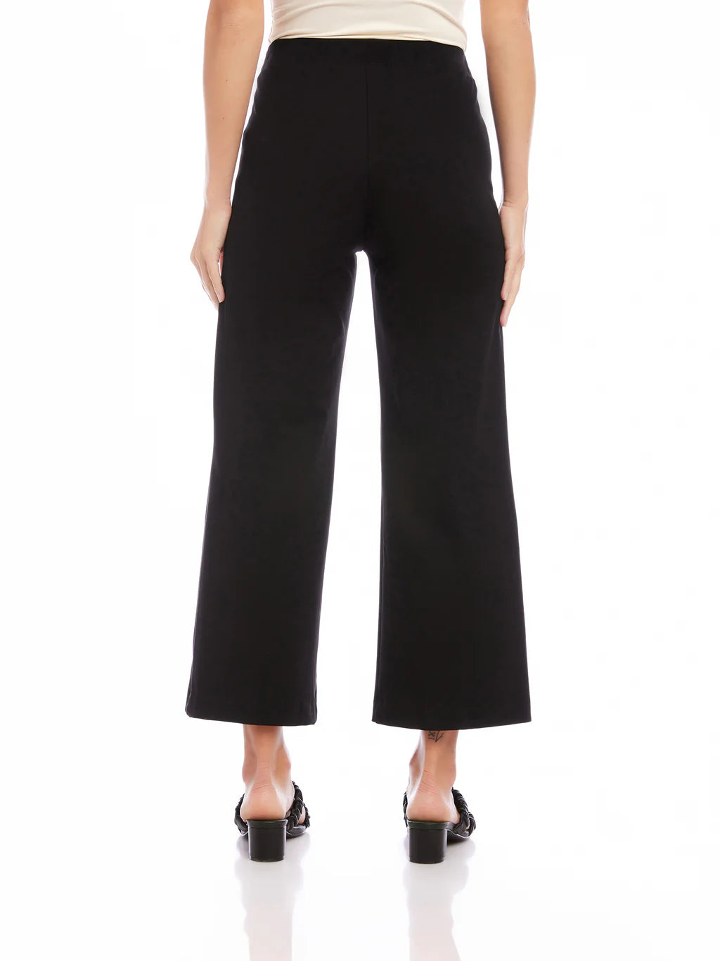 Black Wide Leg Cropped Pants