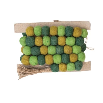 72" Wool Felt Ball Garland- Various Styles