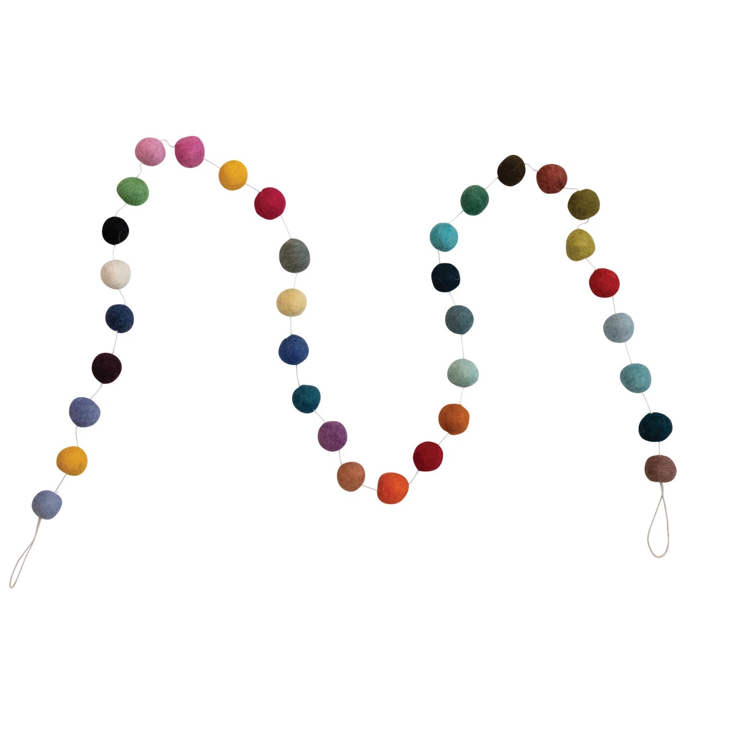 72" Wool Felt Ball Garland- Various Styles