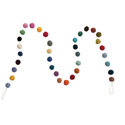 72" Wool Felt Ball Garland- Various Styles