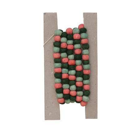 72" Wool Felt Ball Garland- Various Styles