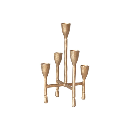 Hand Foraged Cast Iron Candelabra