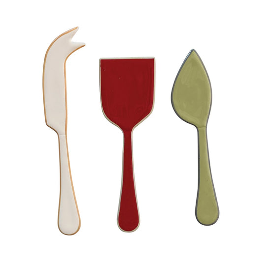 Enameled Colored Stainless Steel Cheese Servers
