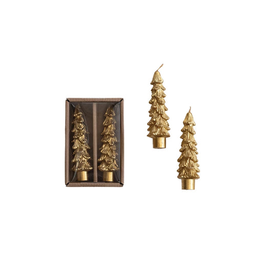 Gold Tree Shaped Taper Candles