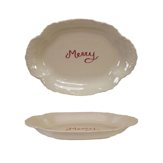 Stoneware Merry Platter