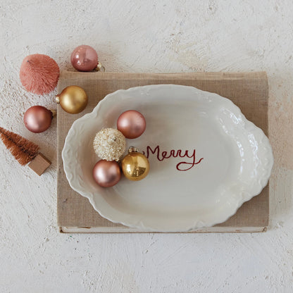 Stoneware Merry Platter