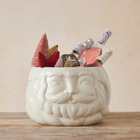 Stoneware Santa Head Shaped Bottle Cooler
