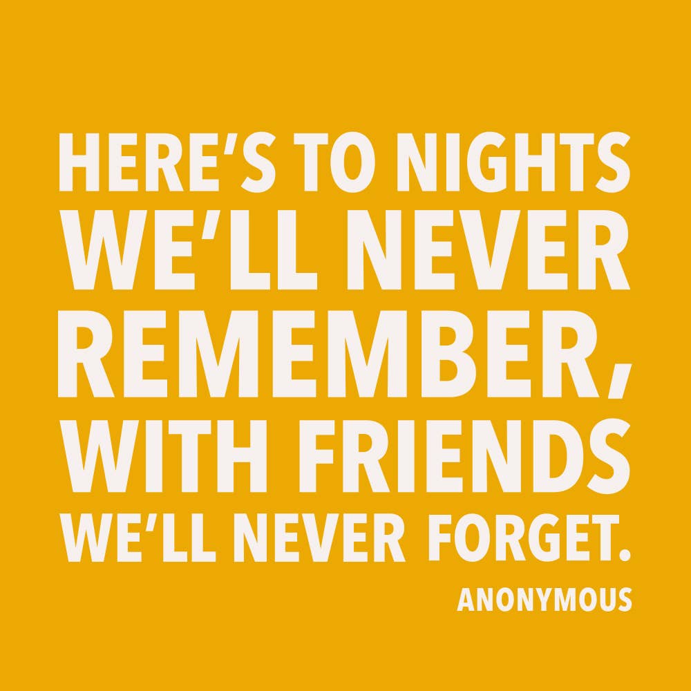 To Nights We'll Never Remember Paper Cocktail Napkin