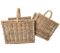 Small Rattan Log Basket w/Handles