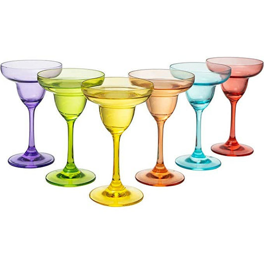 Colorful Margarita & Cocktail Glasses Set of 2 - Large 10.25