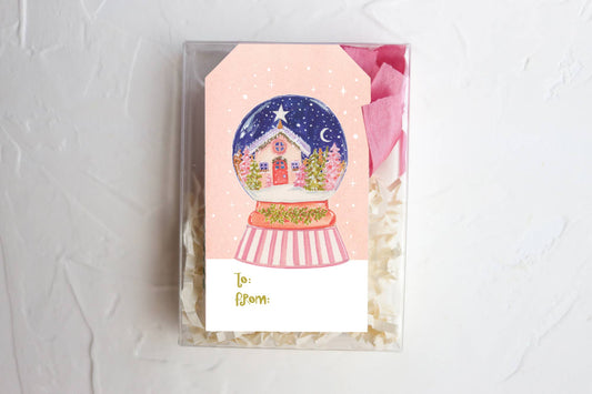 Pink Snow Globe Gift Card Set