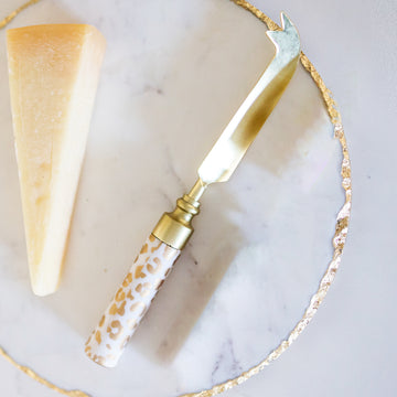Gold Leopard Pronged Cheese Knife