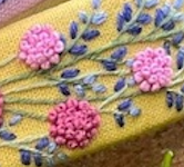 Spring Floral Embroidered Headband Hydrangea - Yellow