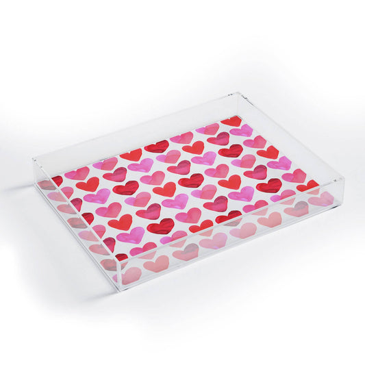 Small Acrylic Tray | Heart Watercolor