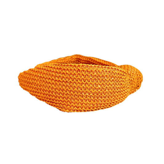 Tangerine Orange Raffia Knotted Headband