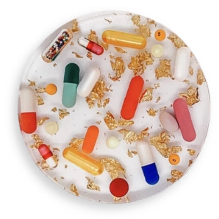 Pills + Gold Coasters