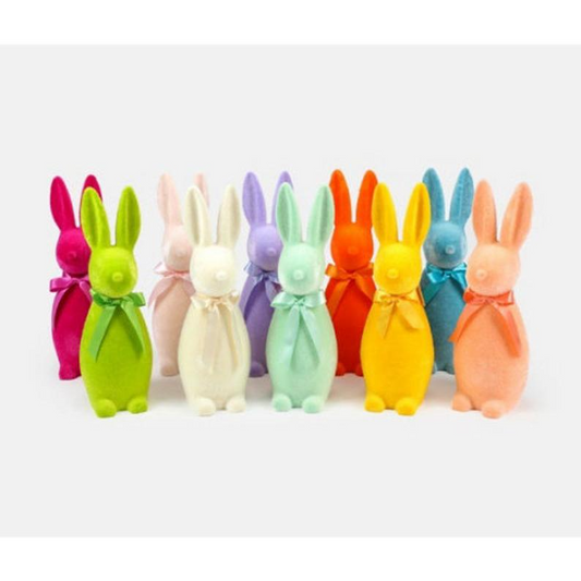 16"  Flocked Button Nose Bunny