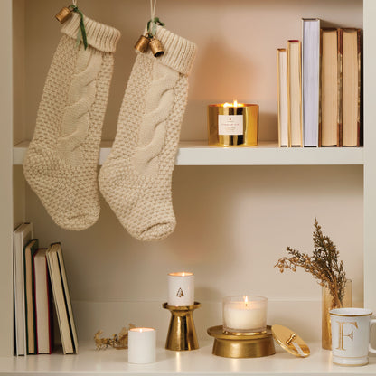 Thymes Frasier Fir Gilded Poured Candle Frosted Wood Grain