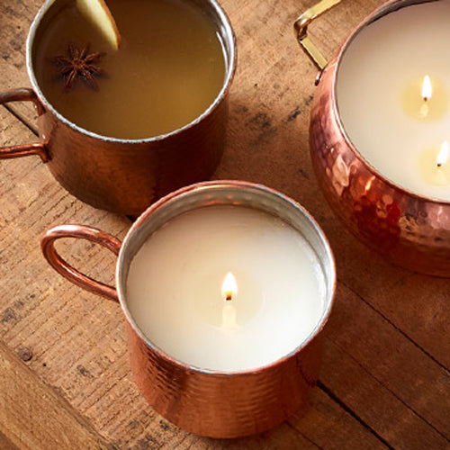 Thymes Simmered Cider Copper Mug Candle 10 OZ
