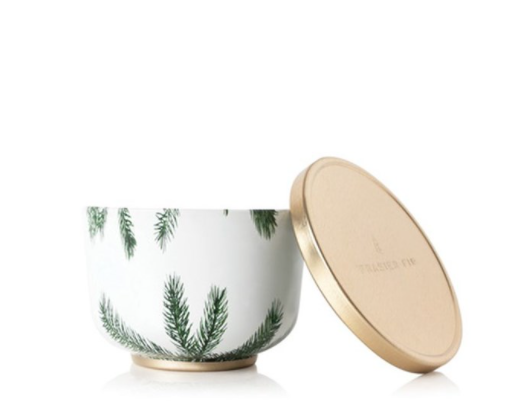 Thymes Frasier Fir Candle Tin with Gold Lid