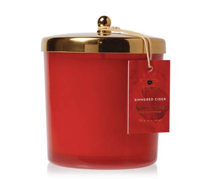 Thymes Harvest Red Poured Candle | Simmered Cider 13 Oz
