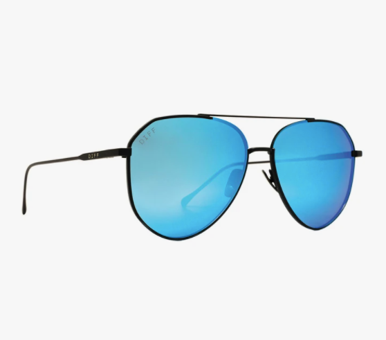 Polarized Dash Matte Black Sunglasses-Blue Mirror