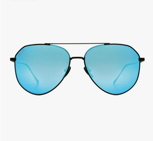 Polarized Dash Matte Black Sunglasses-Blue Mirror