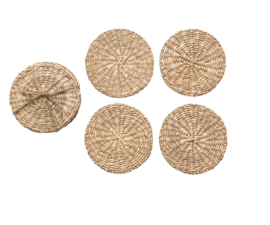 Hand-Woven Seagrass Coasters-Set of 4