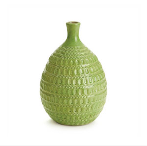 Green Textured Short Tablas Vase