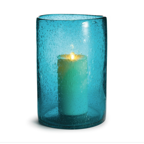 Mikela Teal Glass Hurricane