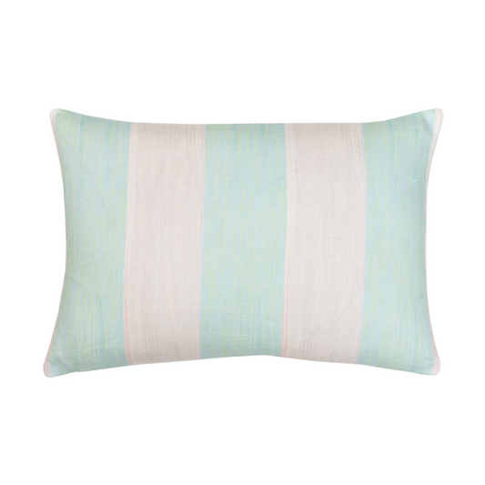 14"x20" Aqua Versailles Stripe Outdoor Pillow