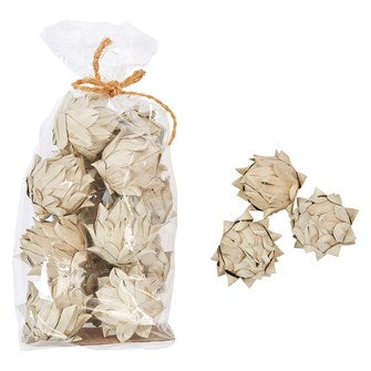 Bag of 13 Dried Natural Palm Leaf Artichoke Pieces