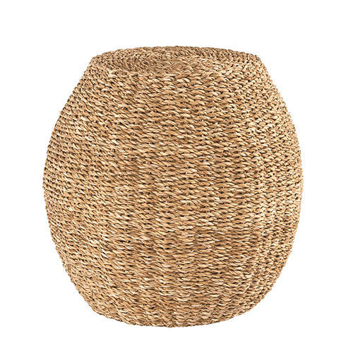Hand Woven Seagrass Stool with Metal frame