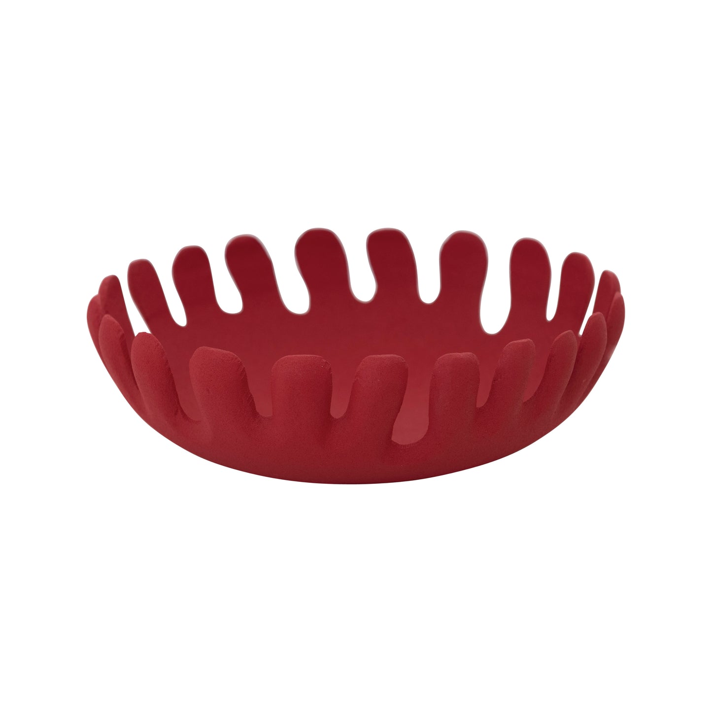 Textured Red Metal Bowl